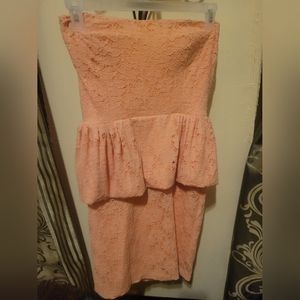 Strapless pink dress